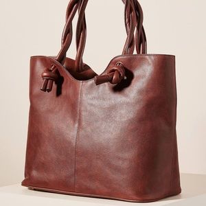 Neely & Chloe Red Brown Twist Tote NWOT
